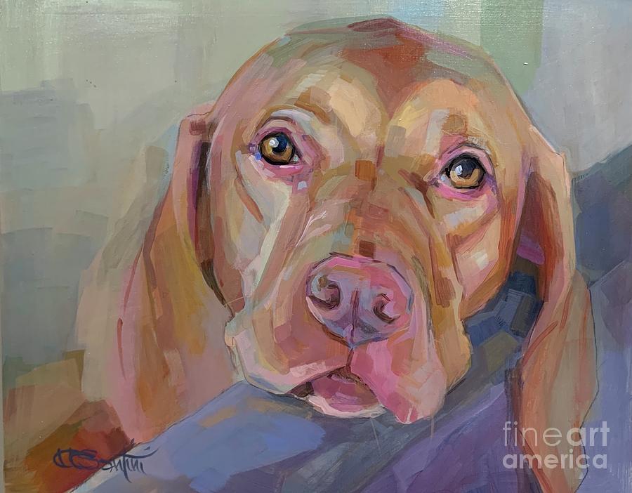 Dog Painting - Angel Eyes by Kimberly Santini