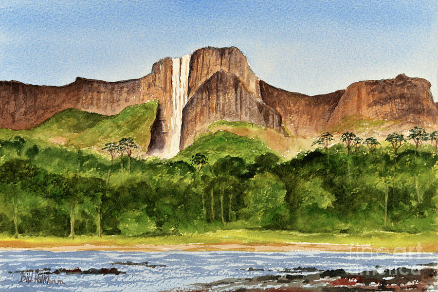 Canaima National Park Painting - Angel Falls Venezuela by Bill Holkham
