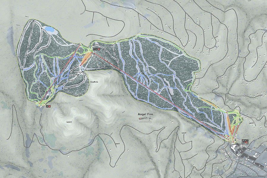 Angel Fire Ski Resort Map Digital Art by Powder Addicts - Pixels