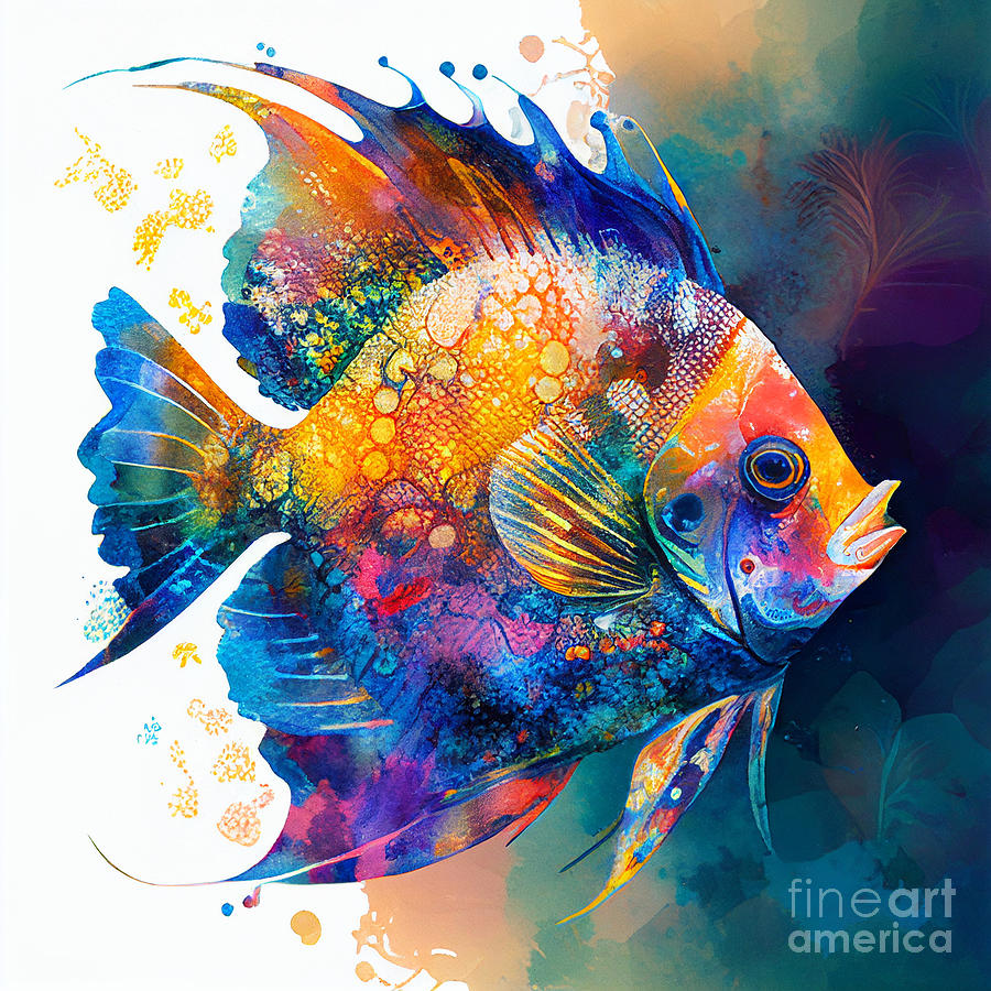 Angel fish Mixed Media by Binka Kirova