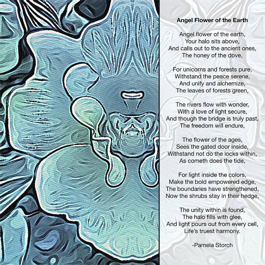 Poem Digital Art - Angel Flower of the Earth Poem by Pamela Storch