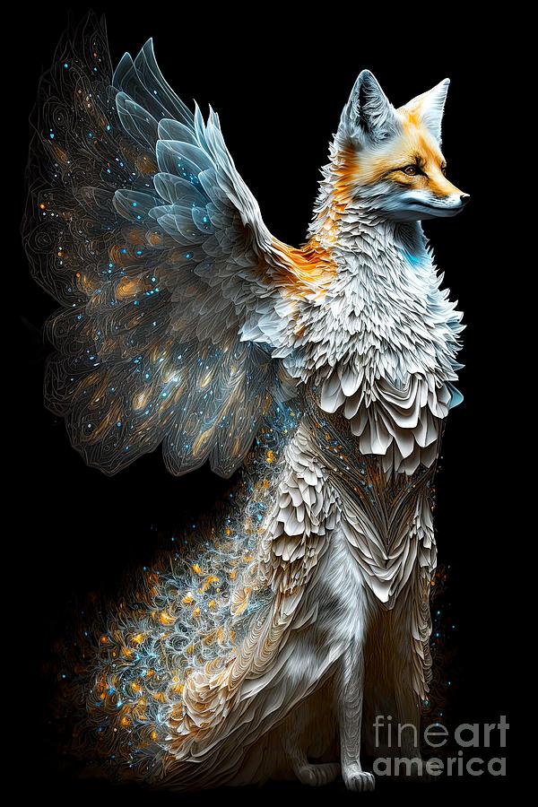 Angel Fox Digital Art by Heather King - Fine Art America