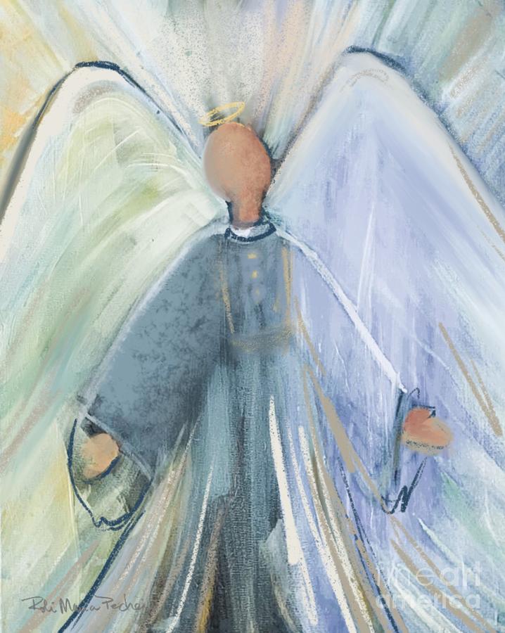 Angel Greeting Painting by Robin Pedrero