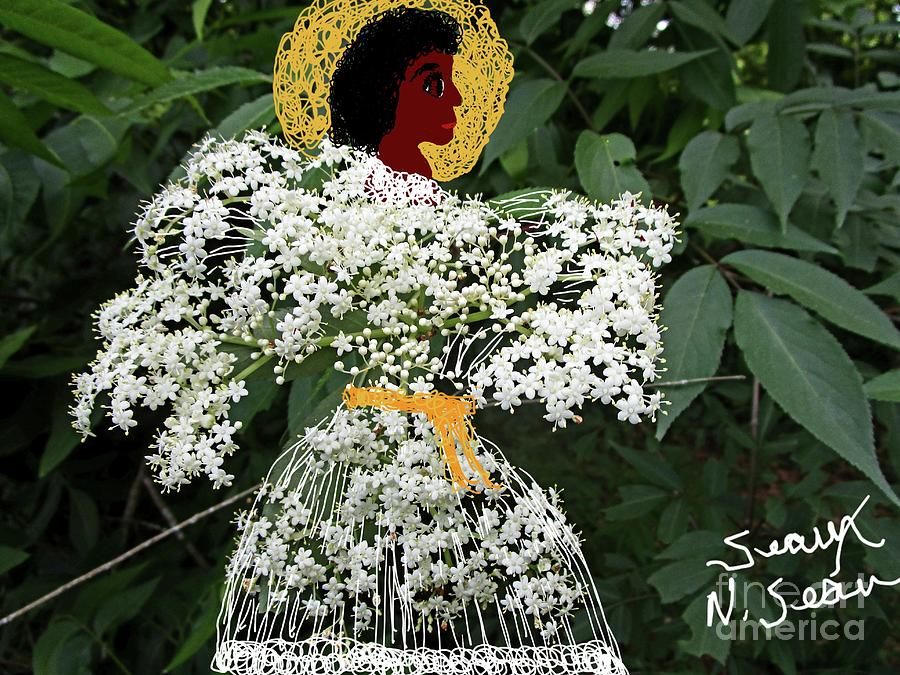 Angel In Elderberry Flowers Mixed Media by Seaux-N-Seau Soileau