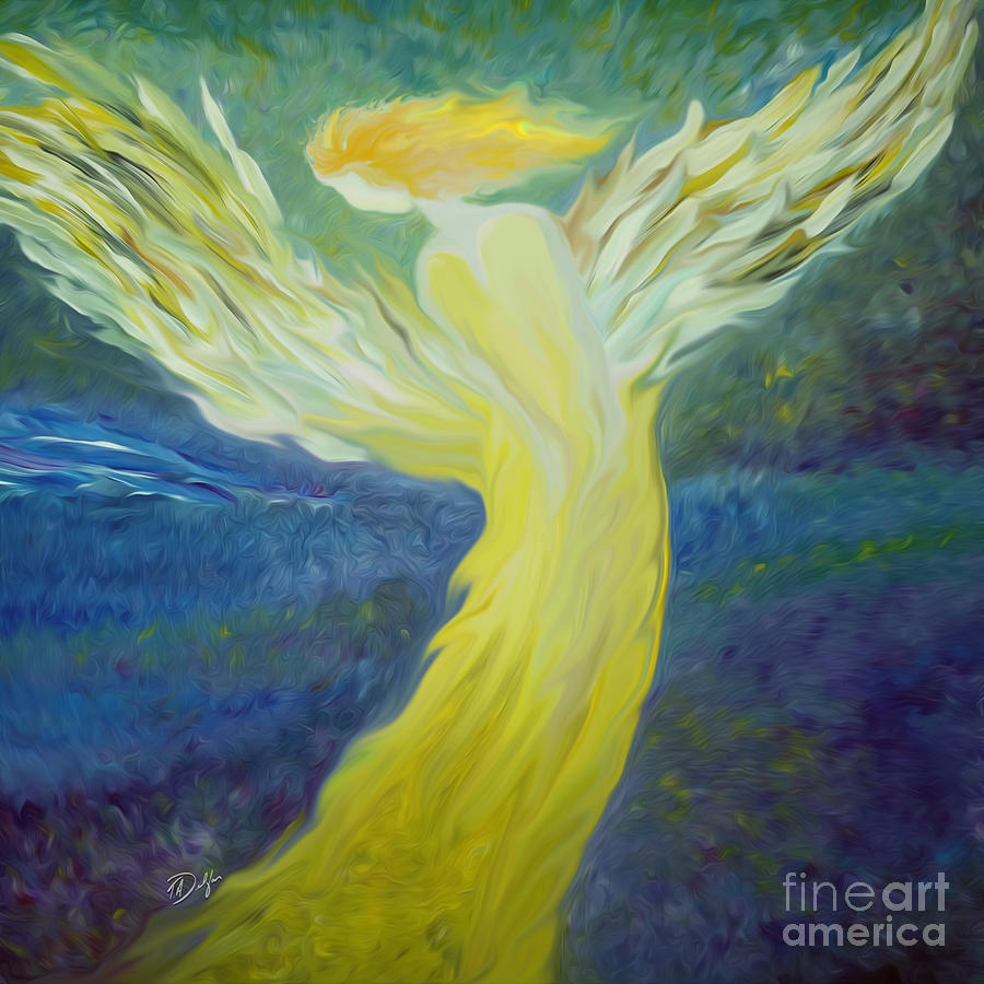 Angel Painting - Angel in Field of Wildflower by Tracy Delfar
