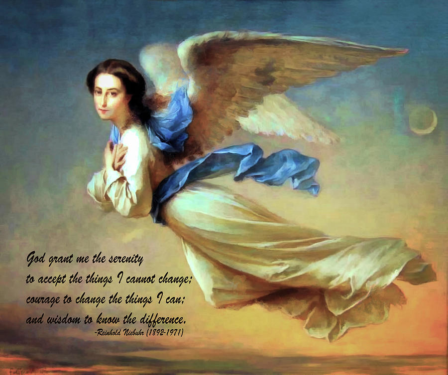 Angel In The Air Serenity Prayer Painting by Felix Francois Barthelemy Genaille