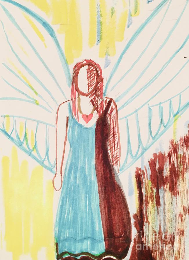 Watercolor Painting - Angel in the Light by Christine Tyler