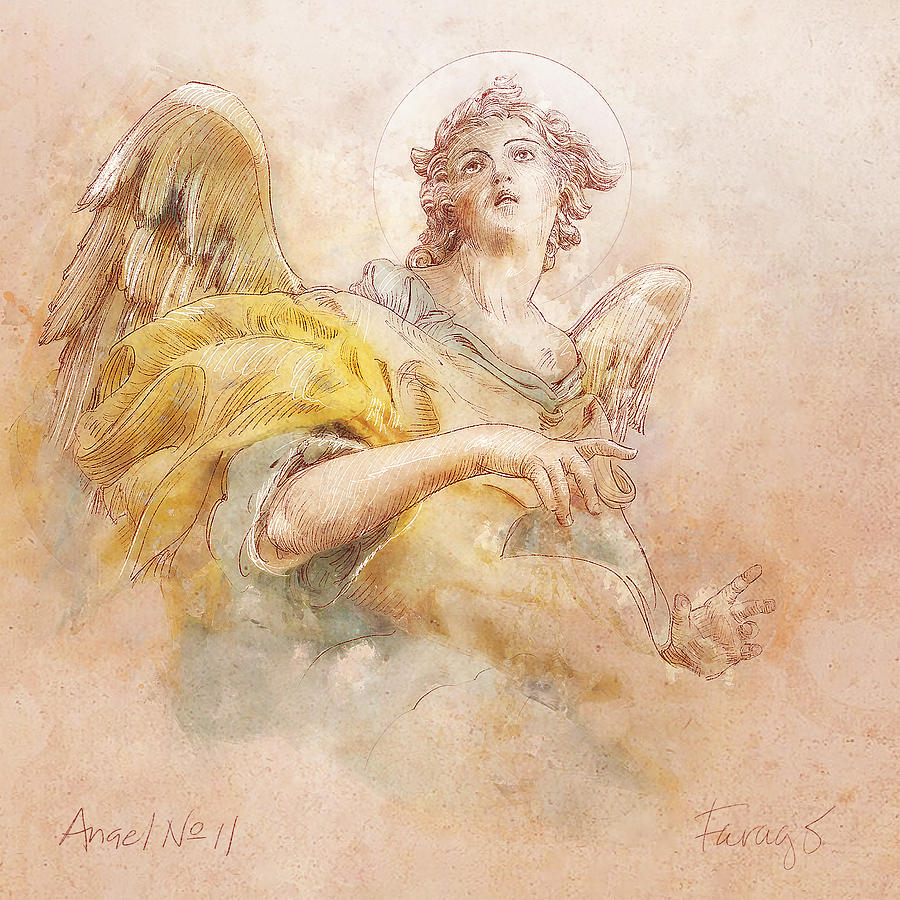 Angel Drawing - Angel No 11a by Peter Farago Angel Drawing - Angel No 11a by Peter Farago