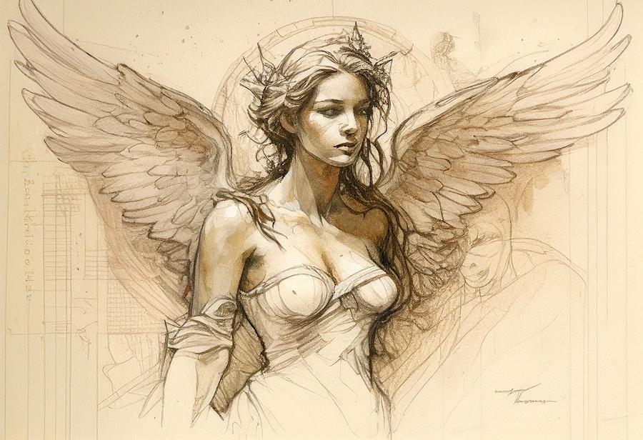 Angel Drawing - Angel No. 17 by My Head Cinema