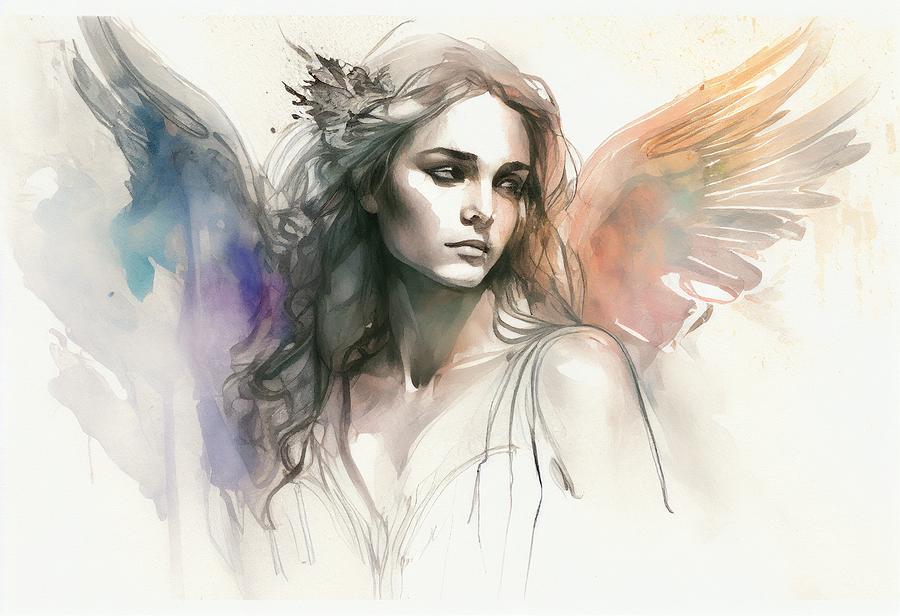 Angel Painting - Angel No.16 by My Head Cinema