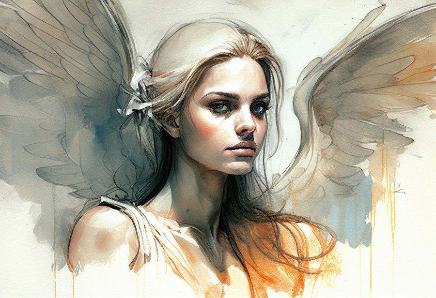 Angel Painting - Angel No.18 by My Head Cinema
