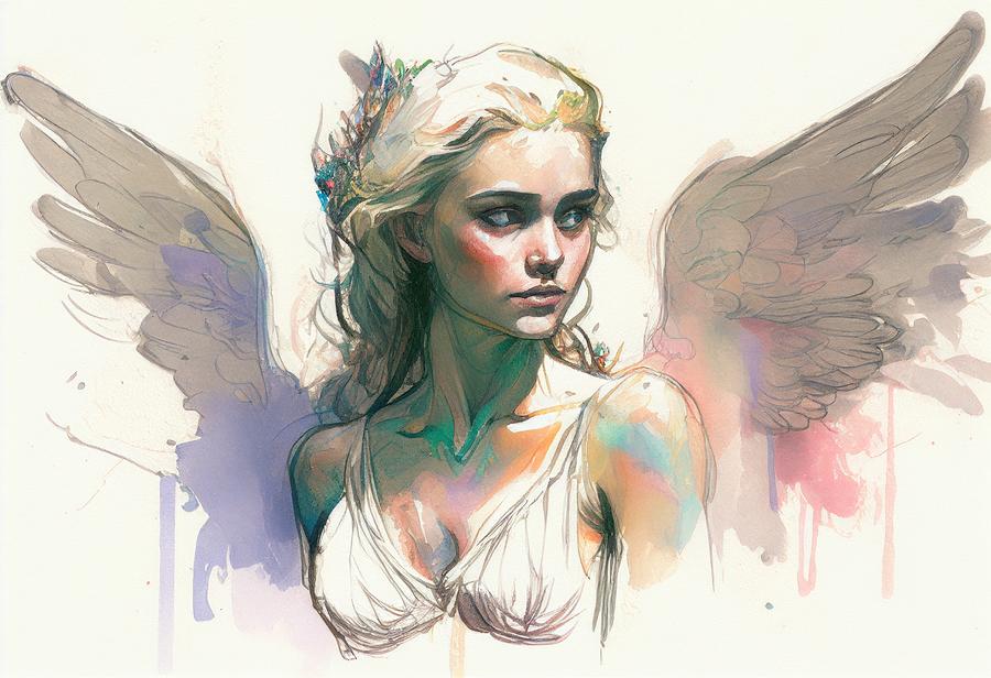 Angel Painting - Angel No.19 by My Head Cinema