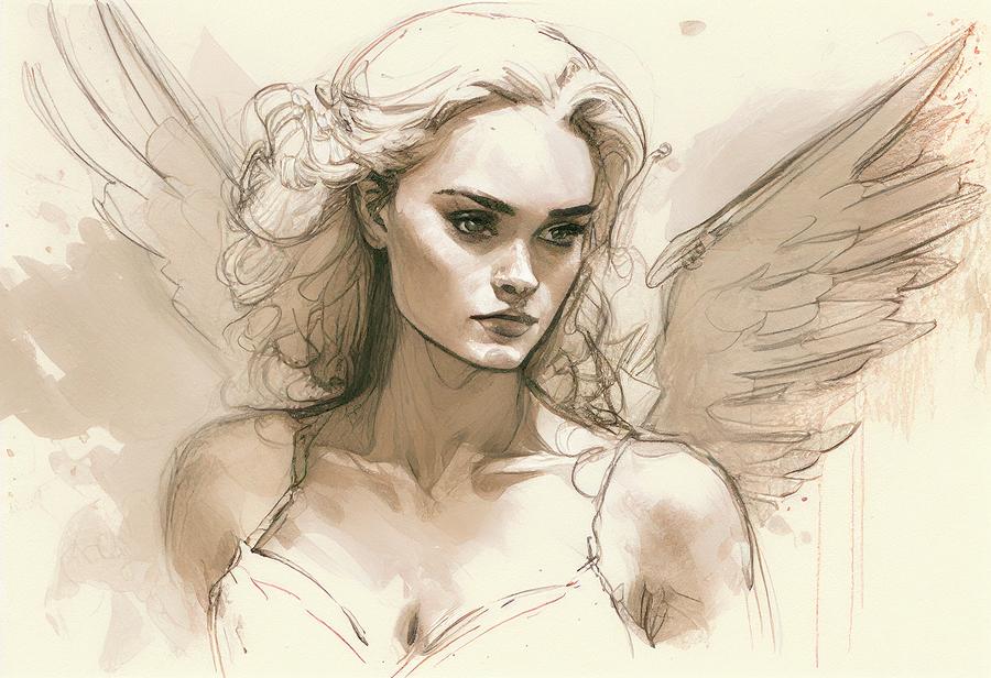 Angel Painting - Angel No.22 by My Head Cinema