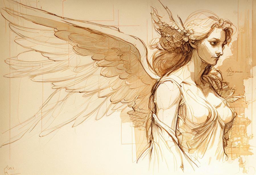 Angel Painting - Angel No.23 by My Head Cinema