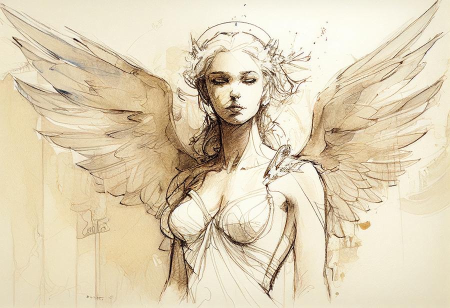 Angel Painting - Angel No.26 by My Head Cinema