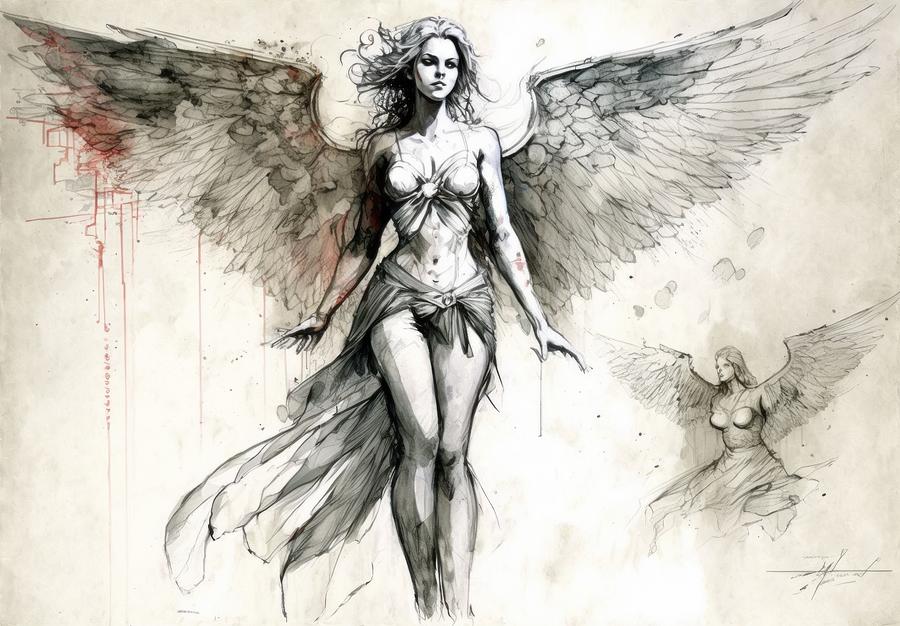 Angel Painting - Angel No.27 by My Head Cinema