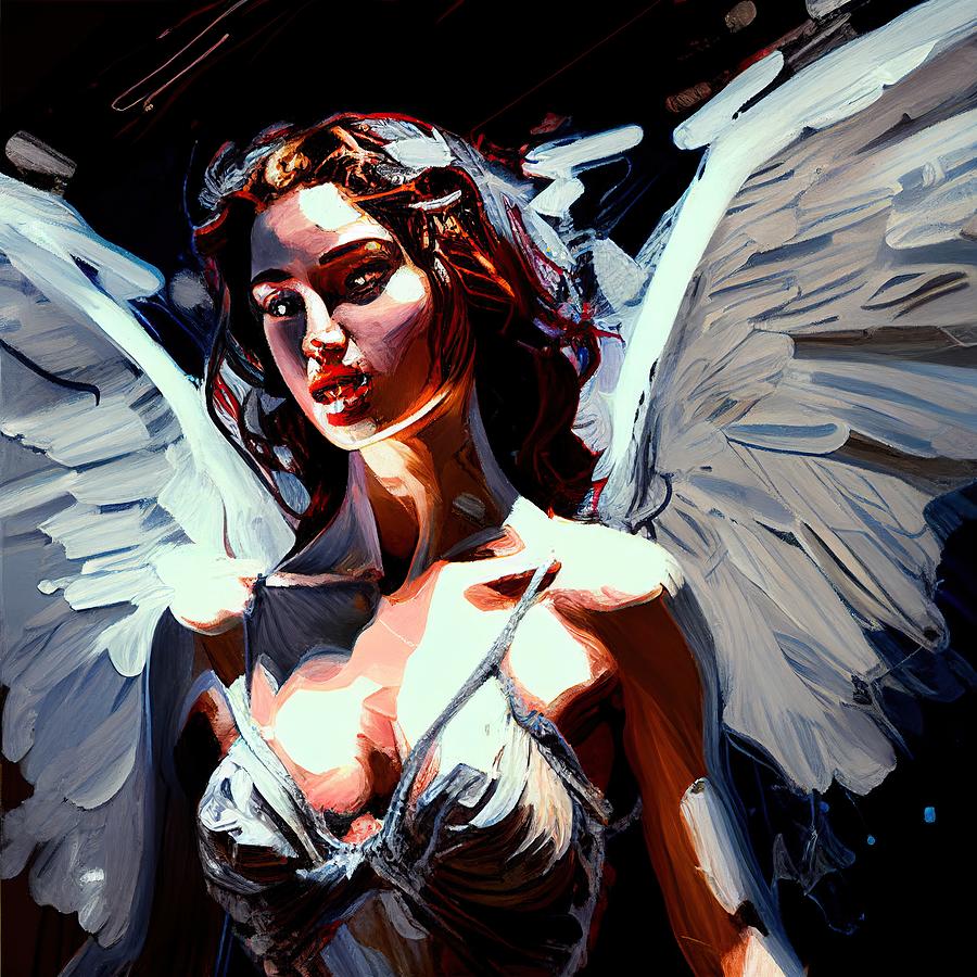 Angel Painting - Angel No.4 by My Head Cinema
