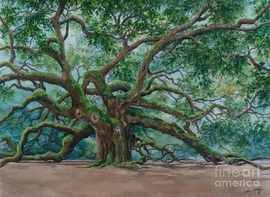 Angel Oak  Painting by Sandy Brindle