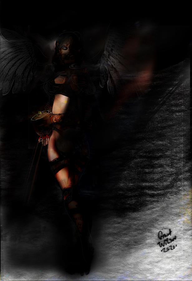 dark angel girl drawing