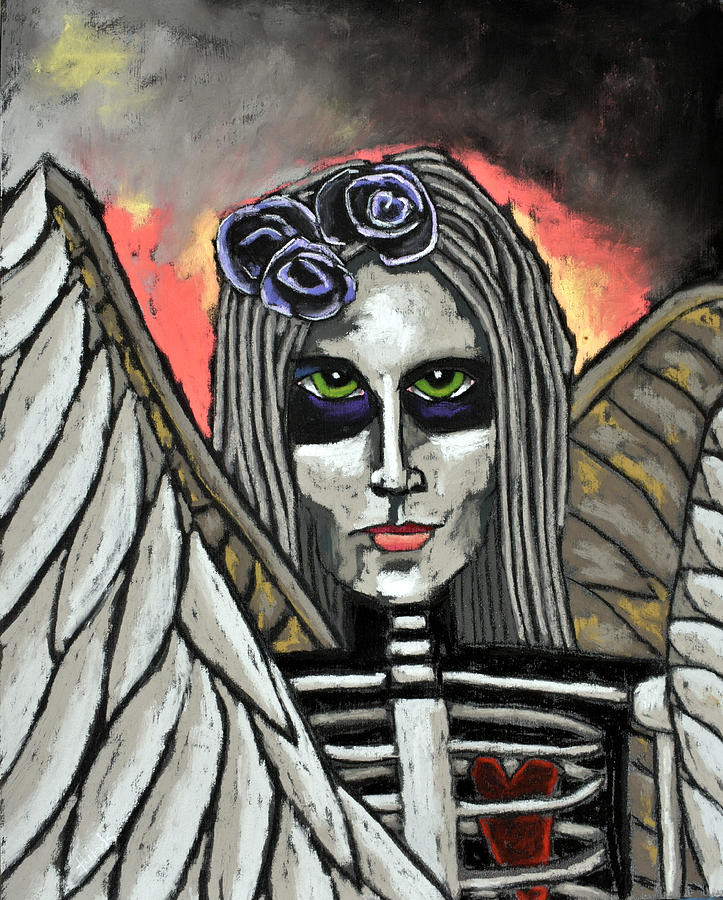 Feather Painting - Angel Of Darkness by David Hinds