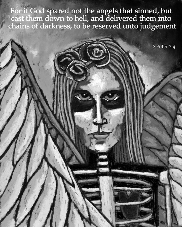 Angel Of Darkness - Fallen Angel Bible Verse Painting