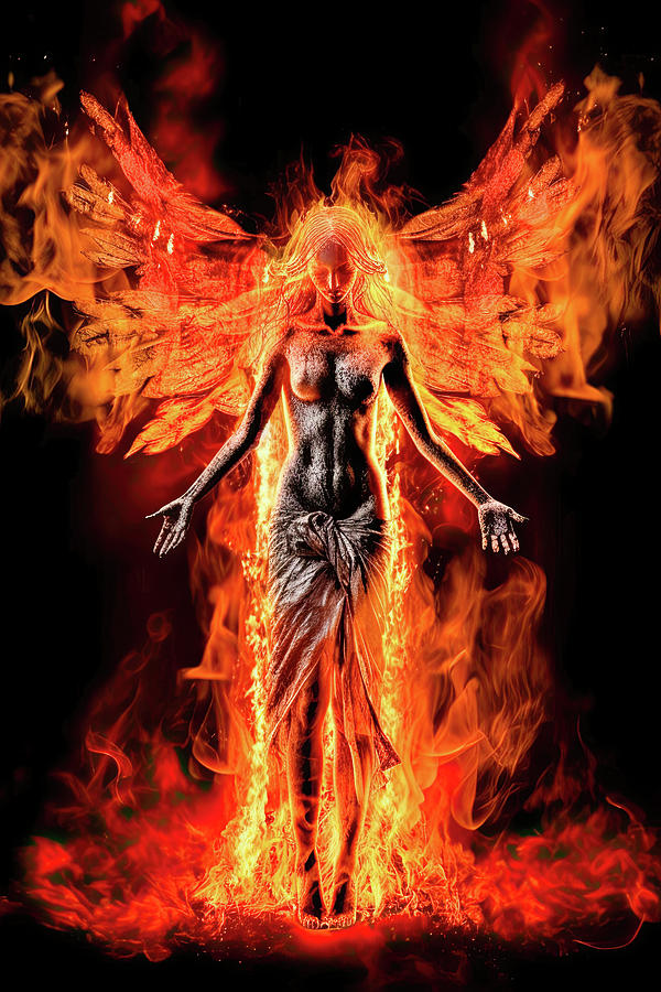 Angel of Fire 10 Digital Art by Matthias Hauser - Fine Art America