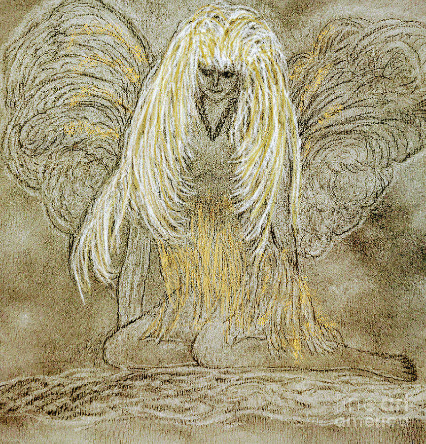 Angel Of Gold Drawing