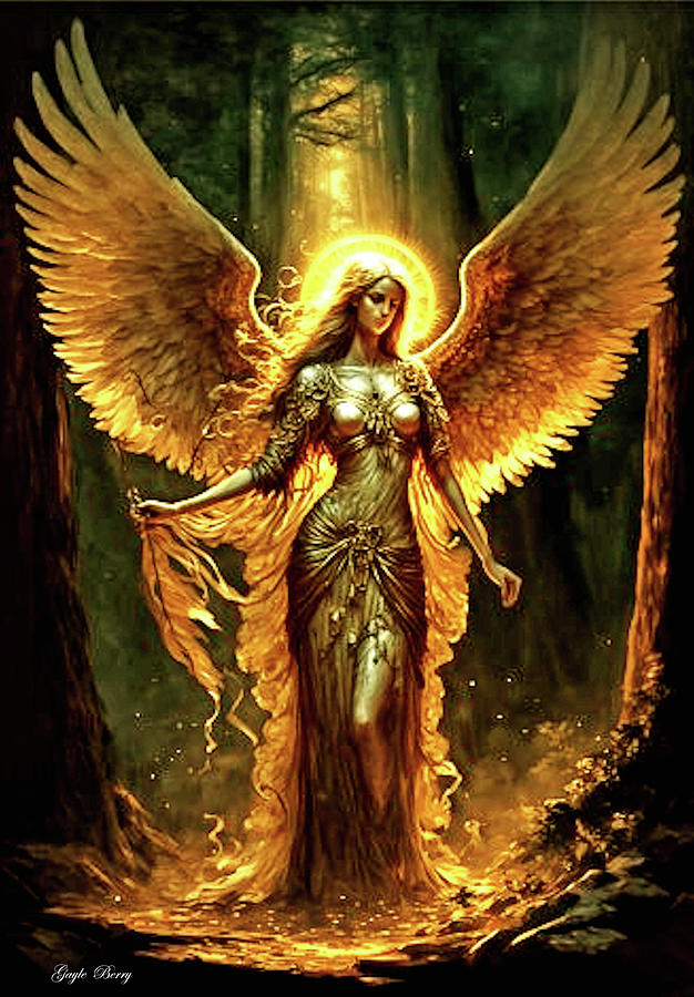 Angel Of Gold Mixed Media by Gayle Berry - Fine Art America