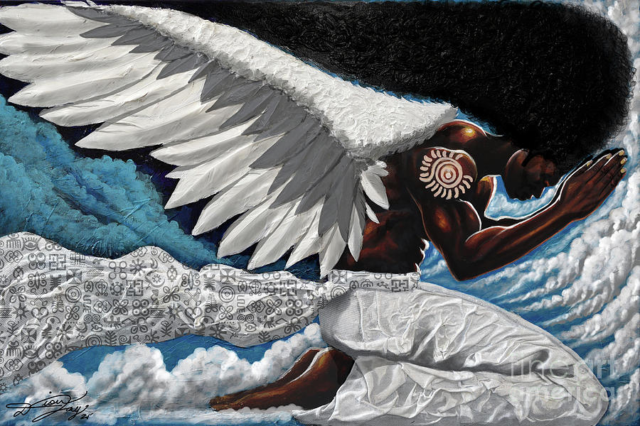 Dove Painting - Angel of Humility by Dion Pollard