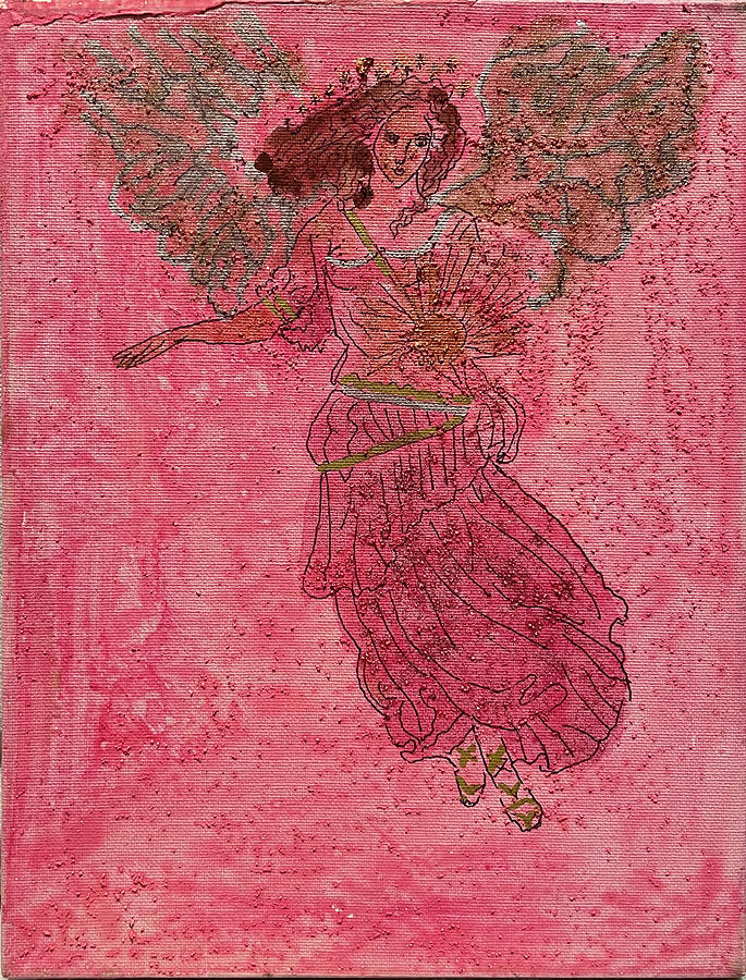 Angel of Rose Painting by Leslie Porter