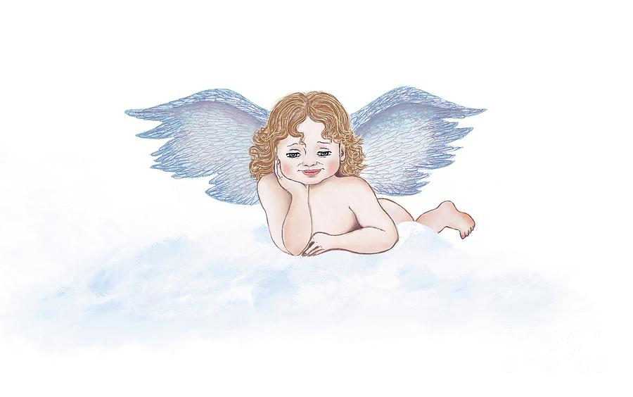 Angel on the Cloud Drawing by Ella Boughton