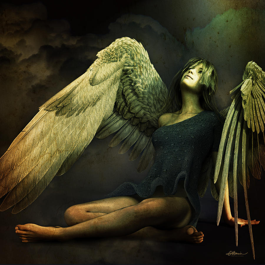 Angel Resting on a Cloud Digital Art by Cindy Collier Harris