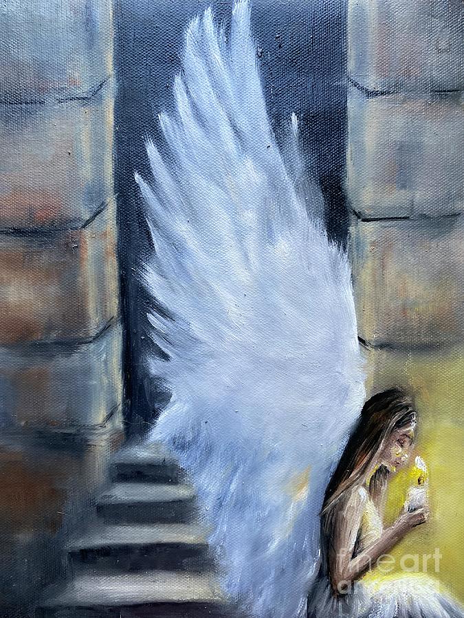 Candle Painting - Angel  by Sharron Knight