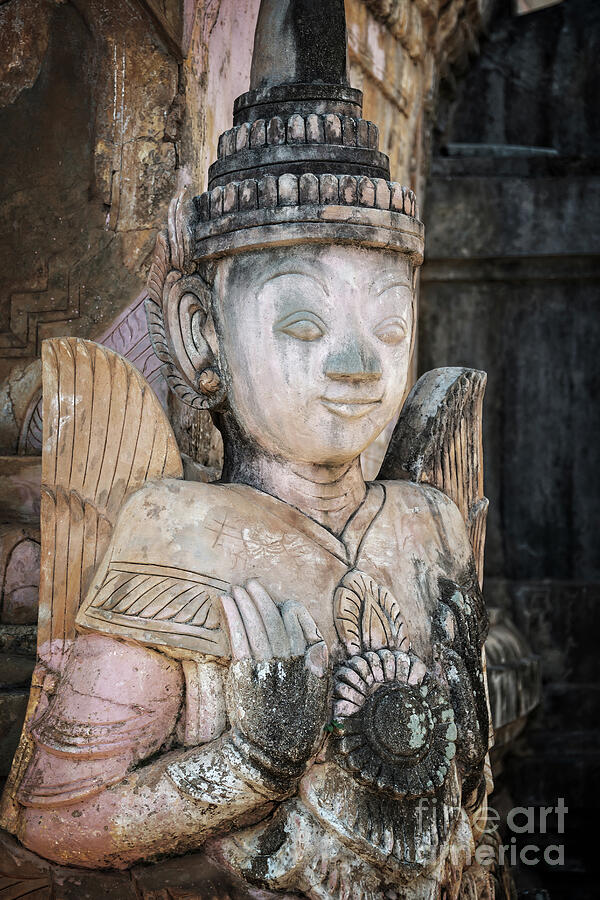 Angel statue in Burma Photograph by Delphimages Photo Creations
