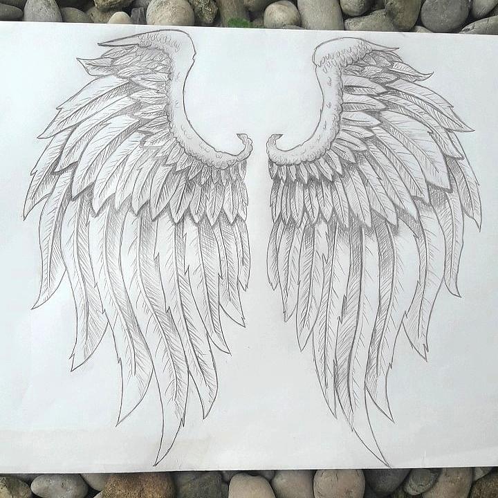 Angel wings Drawing by Neza Planinsek - Fine Art America