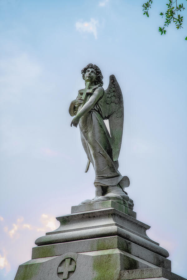 New Orleans Photograph - Angel with a Cross by Robert J Wagner