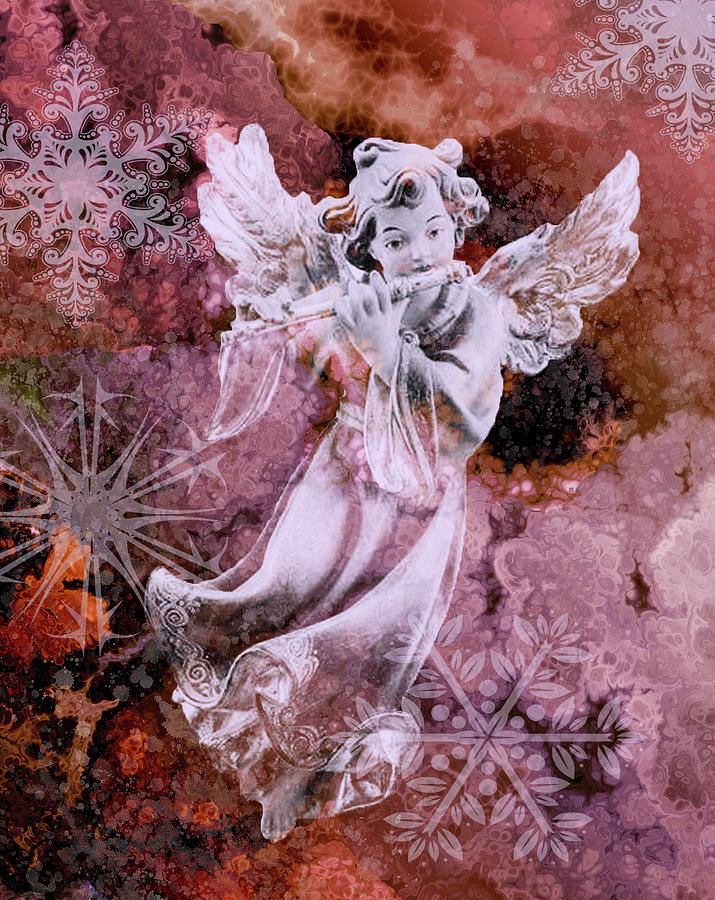 Angel with a Flute Digital Art by Grace Iradian
