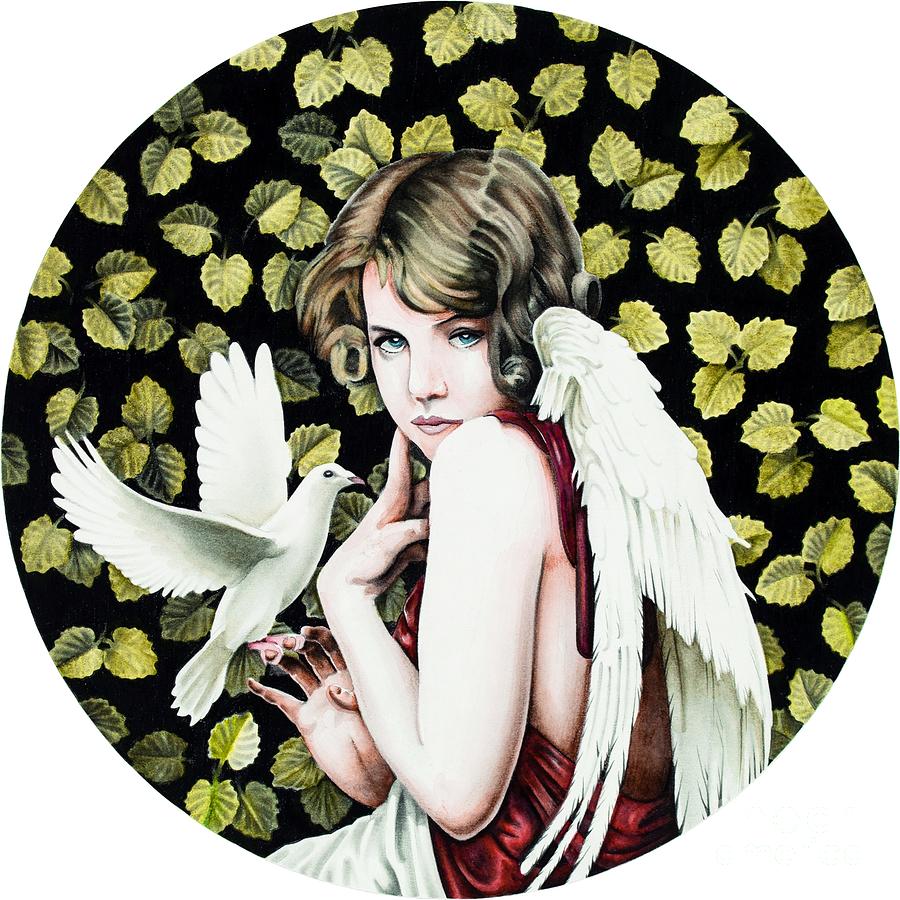 Angel With Dove Mixed Media by Ross Coleman Angel With Dove Mixed Media by Ross Coleman