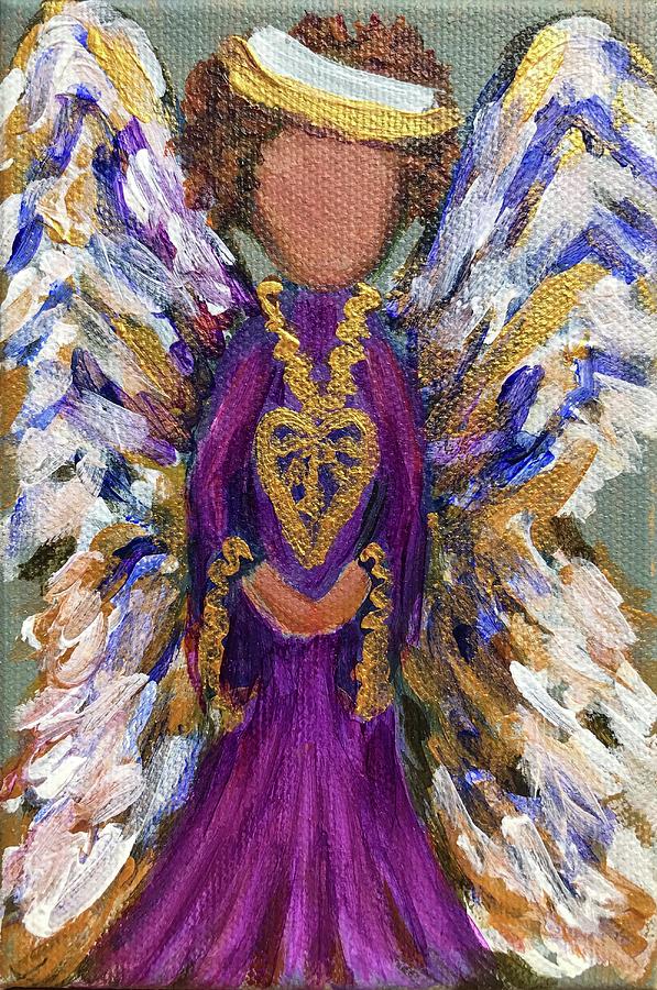 Angel With Heart Abigail Painting by Sherrell Rodgers
