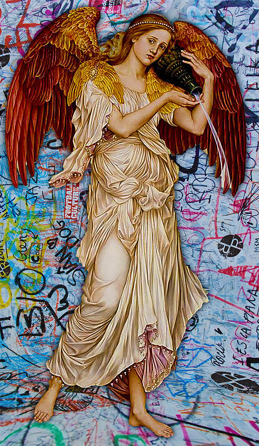 Angel With Jug Graffiti Painting by Tony Rubino