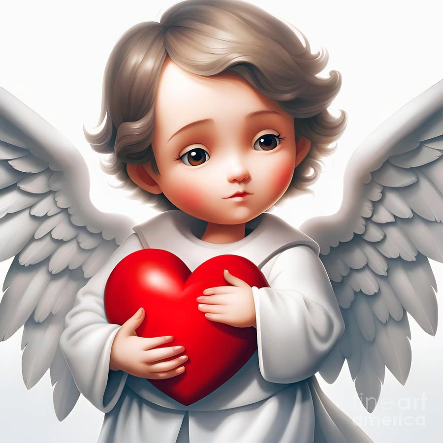 Angel with Red Heart I Photograph by Munir Alawi