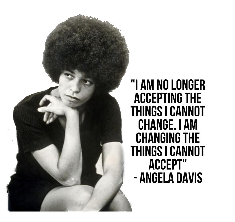 Angela Davis Quote Poster girl Painting by Hunt Logan - Fine Art America