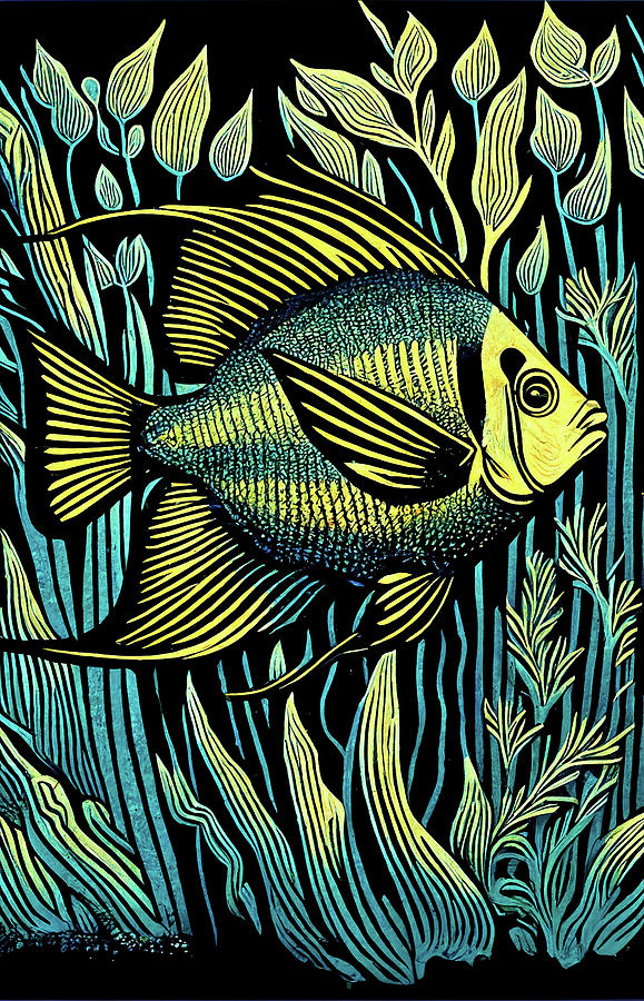 Angelfish in Seagrass Digital Art by Ian Holmes - Fine Art America