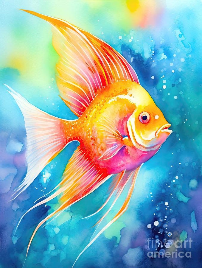 Angelfish Right Facing Digital Art by Simone Edward Artwork - Fine Art ...