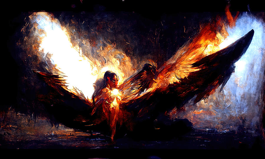 Angelic Fire, 01 Painting by AM FineArtPrints