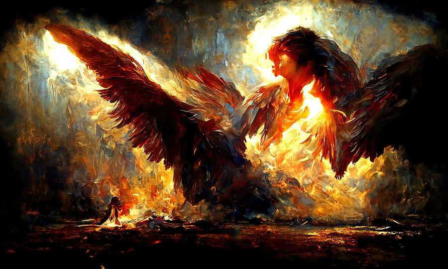 Angelic Fire, 02 Painting by AM FineArtPrints