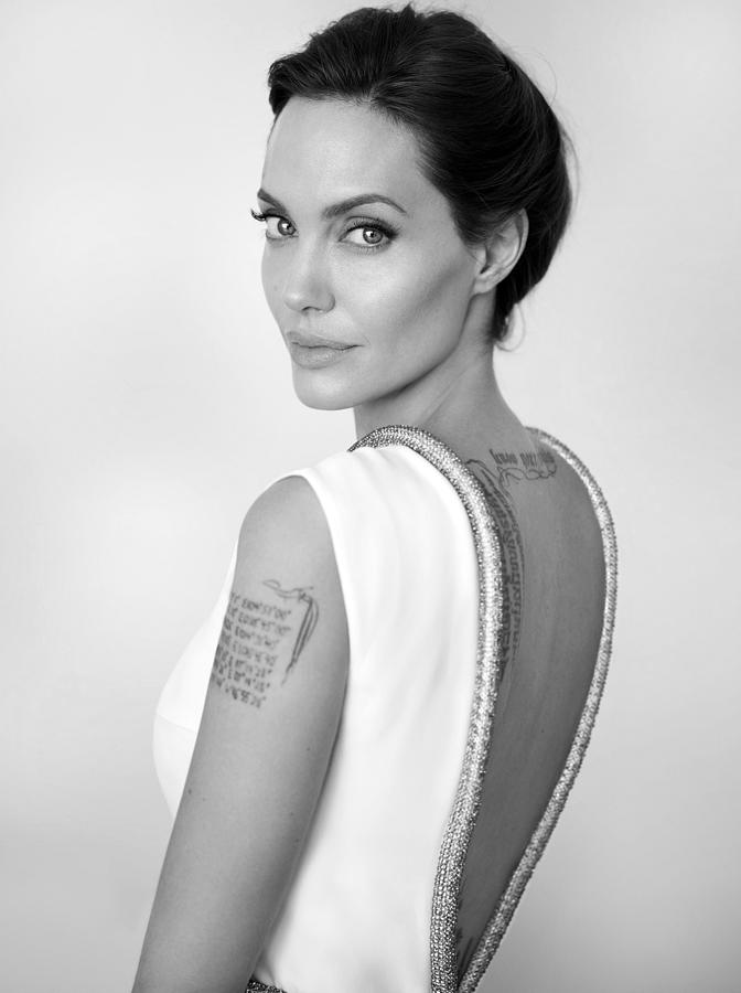 Angelina Jolie Photo Celebrity Black and White Print Digital Art by ...