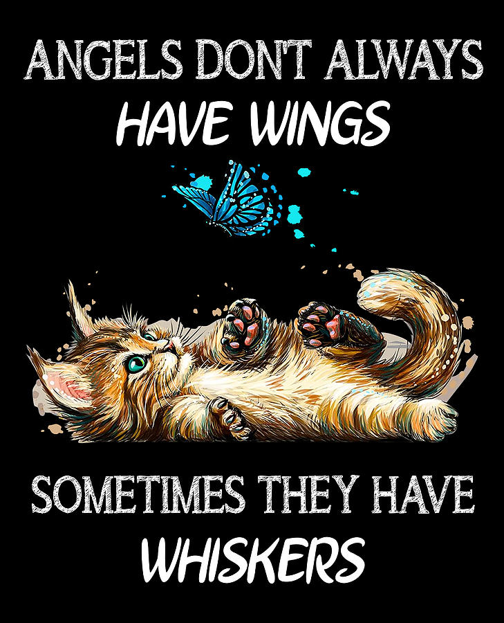 Angels Don't Always Have Wings Sometimes They Have Whiskers Mixed Media ...