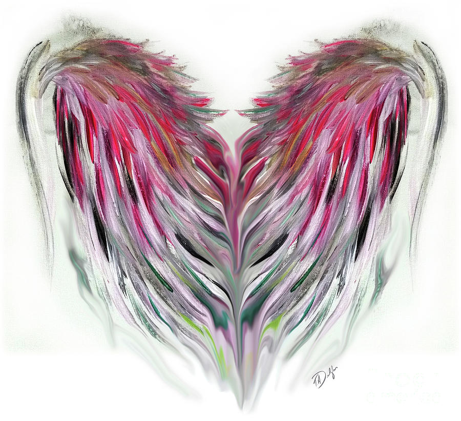 Lilly Digital Art - Angels Heart by Tracy Delfar