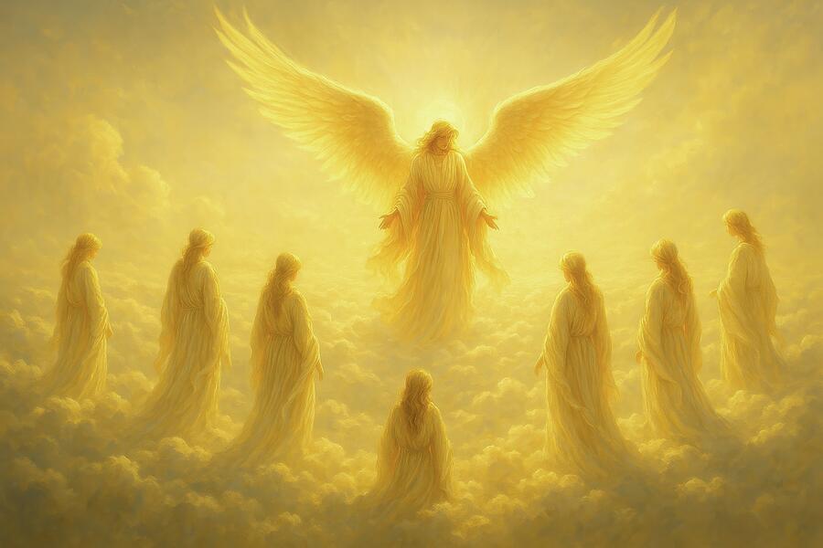Angels in Heaven - Golden Light Digital Art by Matthias Hauser Angels in Heaven - Golden Light Digital Art by Matthias Hauser